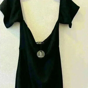 Rosanna black bottom fringe silky material dress